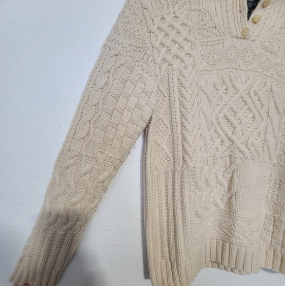 Lauren Ralph Lauren wool hand knit cream sweater - Picture 7 of 10